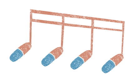 Illustratie (kleur) van muzieknoot